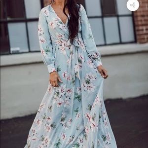 South of France floral maxi dress
